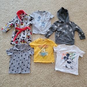 Boys Mickey Mouse 2T / 3T Bundle Lot Bath Robe - Shirts - Jacket - Disney